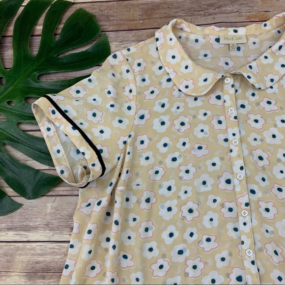 Modcloth floral peter pan collar button up top - Picture 4 of 12
